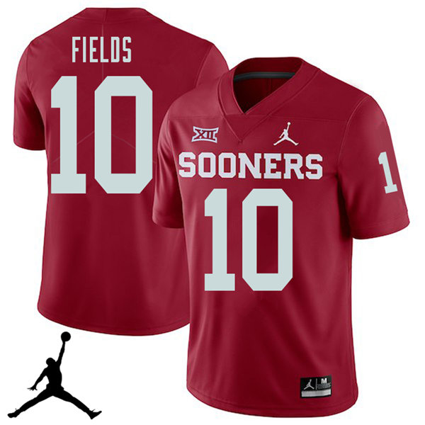 Oklahoma Sooners #10 Patrick Fields 2018 College Football Jerseys Sale-Crimson